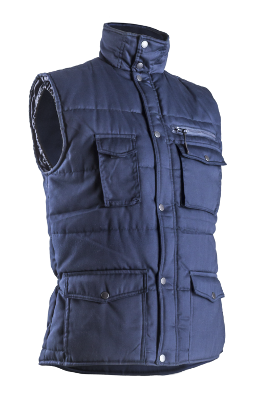 Gilet POLENA bleu marine, coton/polyester, XXXL