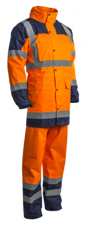 HYDRA Ensemble de Pluie hi-viz Orange/marine, S