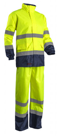 HI WAY Rainsuit hi-viz jaune/marine, M classe 3