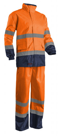 HI WAY Rainsuit hi-viz orange/marine, S classe 3