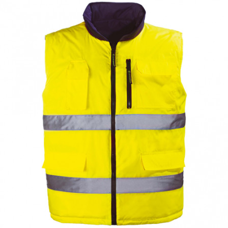 HI WAY gilet réversible jaune/gris, M classe 2