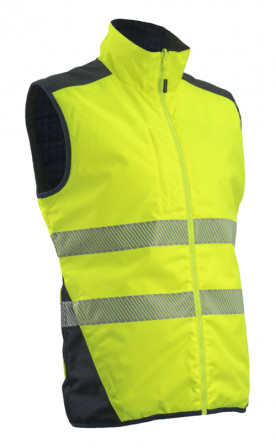 Gilet froid réversible YORU, jaune HV S.M
