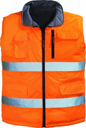 HI WAY gilet réversible orange/gris, M classe 2