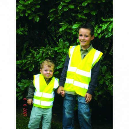 Gilet hi viz KID jaune, baudrier + double bande 8/10 ans