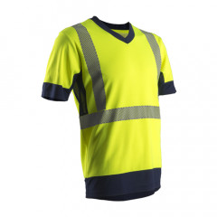 KOMY T-shirt hi-viz jaune/marine poly-coton , L classe 2