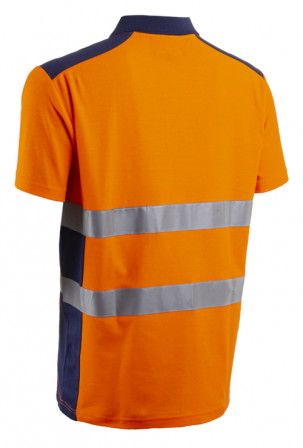 OKI Polo Manches Courtes Orange HV Marine taille 4XL
