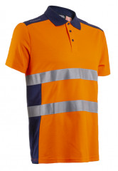 OKI Polo Manches Courtes Orange HV Marine taille 00L
