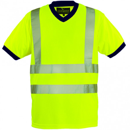YARD T-shirt col V Hi-viz jaune, 100% polyester, L classe 2