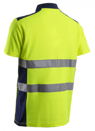 OKI Polo Manches Courtes Jaune HV Marine taille 4XL