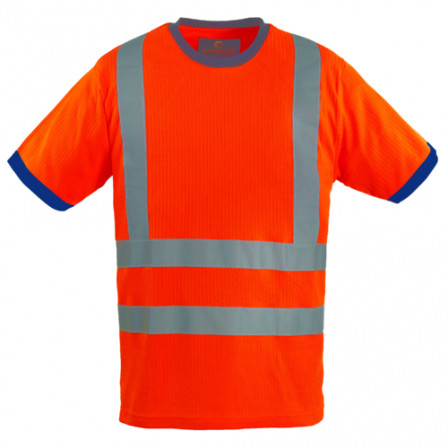 YARD T-shirt Hiviz orange, poly/coton, bande baudrier XL