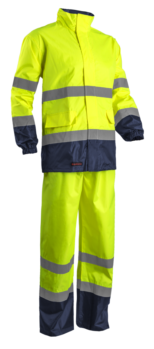 HI WAY Rainsuit hi-viz jaune/marine, M classe 3