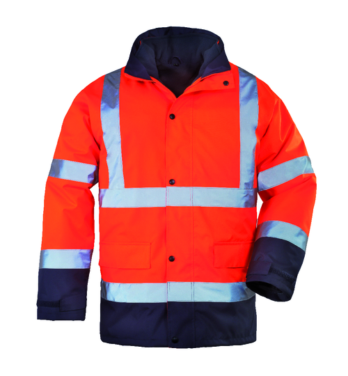 ROADWAY Parka 4/1 polyester hi-viz orange/marine, L classe 3
