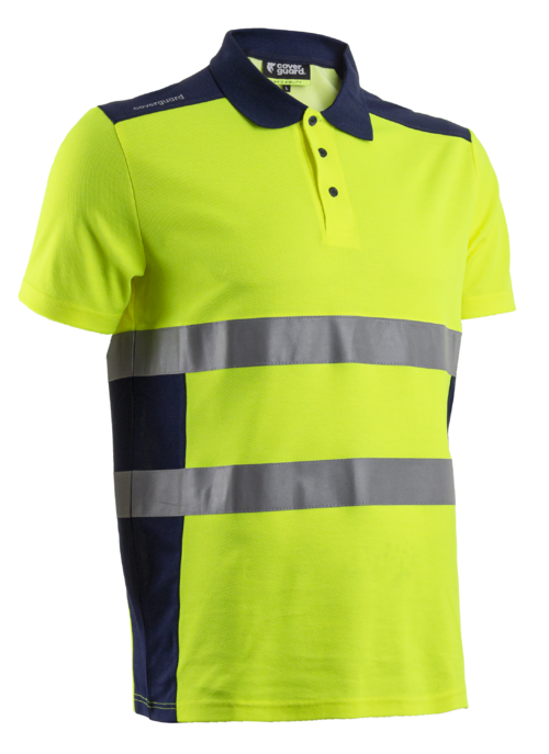 OKI Polo Manches Courtes Jaune HV Marine taille 4XL