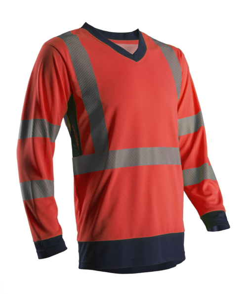 SUNO T-shirt hi-viz Rouge/marine polyester classe 3 taille L