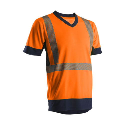 KYRIO T-shirt hi-viz orange/marine polyester , M classe 2
