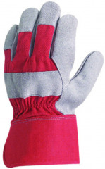 Gants docker EUROSTRONG 152 croute vachette toile rouge T8