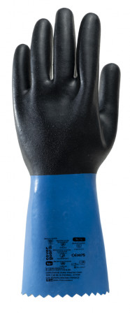 Gants EUROCHEM NE530, neoprene noir coton, 0.90mm, 35cm, T11