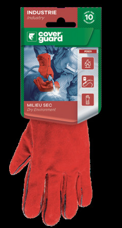 Gants EUROWELD 2631 croute vach rouge dblé molleton T10