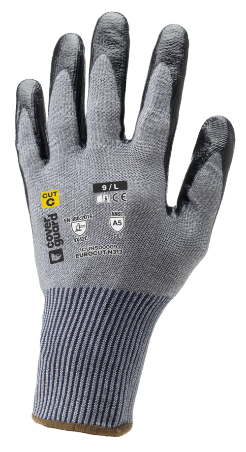 Gants EUROCUT N313 CUT C. HPPE J13 gris end.nitr.tactile T10