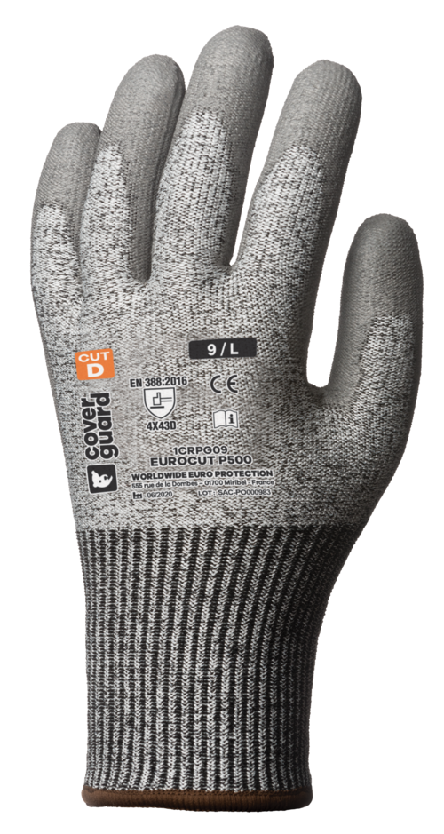 Gants EUROCUT P500 CUT D. HPPE J13 end. PU gris T10