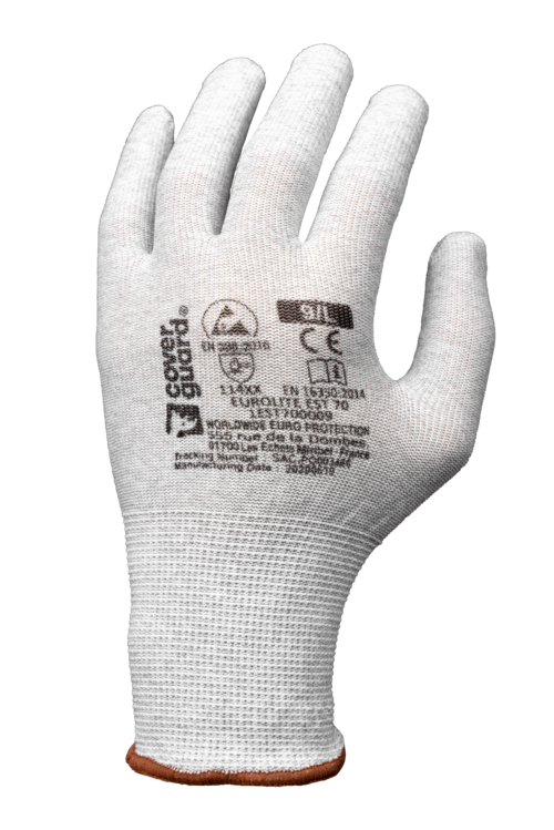Gants EUROLITE 1EST70 J13 polyester carbon non enduit T10