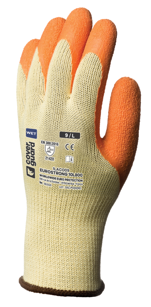 Gants EUROSTRONG 10L800 J10 end. latex orange T10