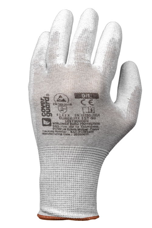 Gants EUROLITE 1EST90 J13 polyester carbon end. PU T11