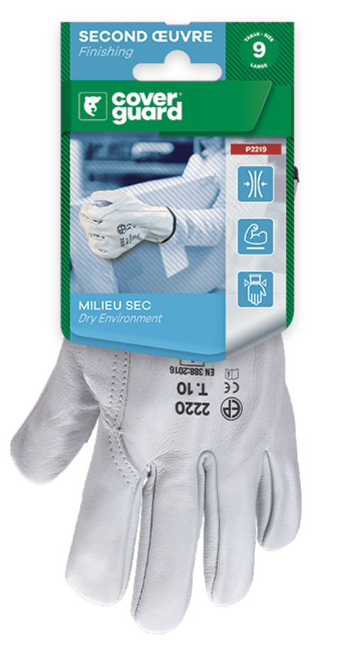 Gants EUROSTRONG 2220 tt fleur vach. ecru  T10
