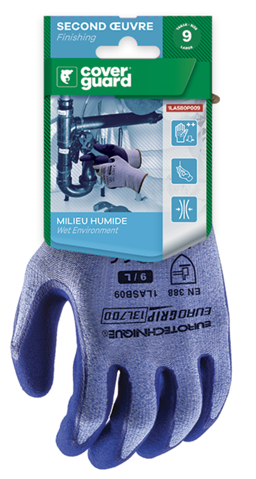 Gants EUROLITE 13L700 J13 PE bl dble end.lat.bleu  T11