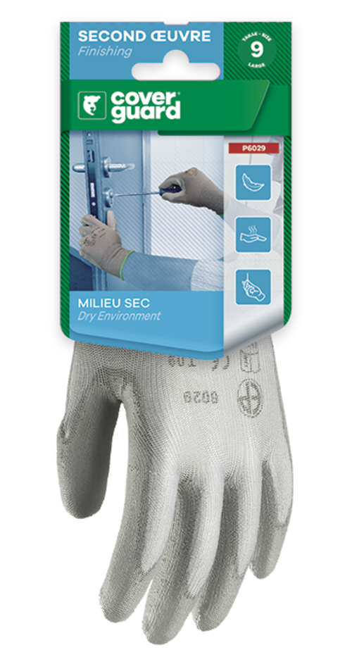 Gants EUROLITE 6030 J13 PE gris end. PU gris  T10