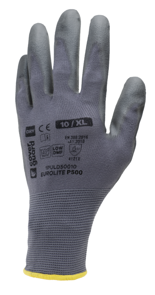 Gants EUROLITE P500 nylon gris paume enduite PU grey T10