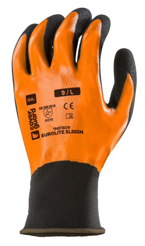 Gants EUROLITE SL555N J15 PE noir end.nit. main+sandy T10