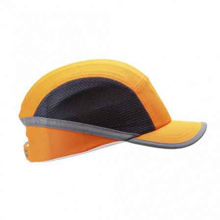 CASQUETTE ANTI-HEURT AEREE COTON/MESH ORANGE HV VISIERE 5CM
