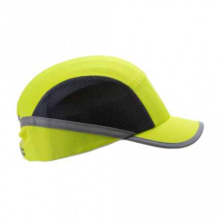 CASQUETTE ANTI-HEURT AEREE COTON/MESH JAUNE HV VISIERE 5CM