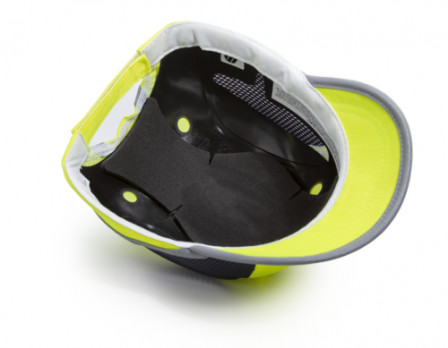 CASQUETTE ANTI-HEURT AEREE COTON/MESH JAUNE HV VISIERE 5CM