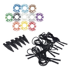 Kit de 5 x cordons et pinces crocodiles noir