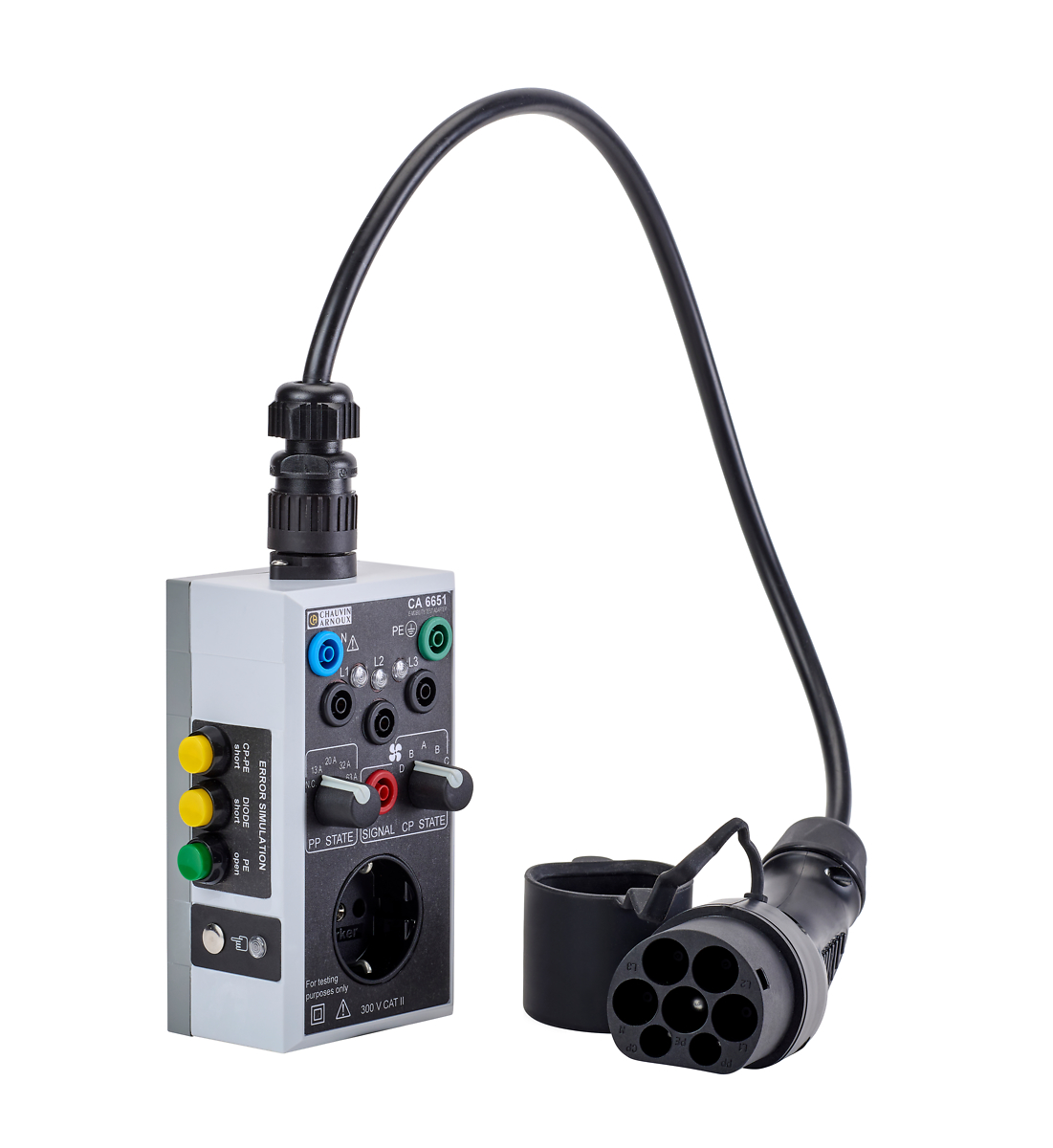 Adaptateur de test station de charge AC véhicule électrique avec câble type 2