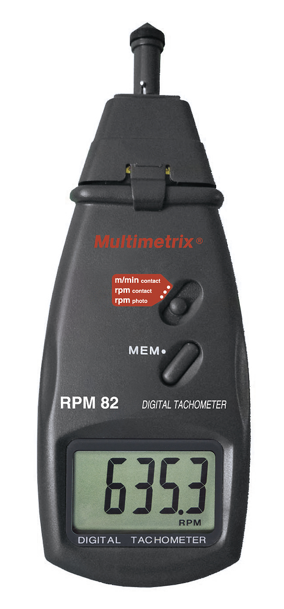 RPM82 Tachymètre numérique portable pour mesure avec ou sans contact