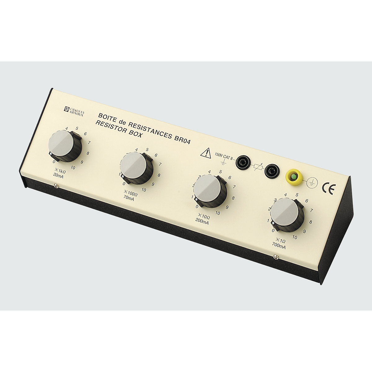 Boite à 4 décades Résistances de 1Ohm à 10KOhm 