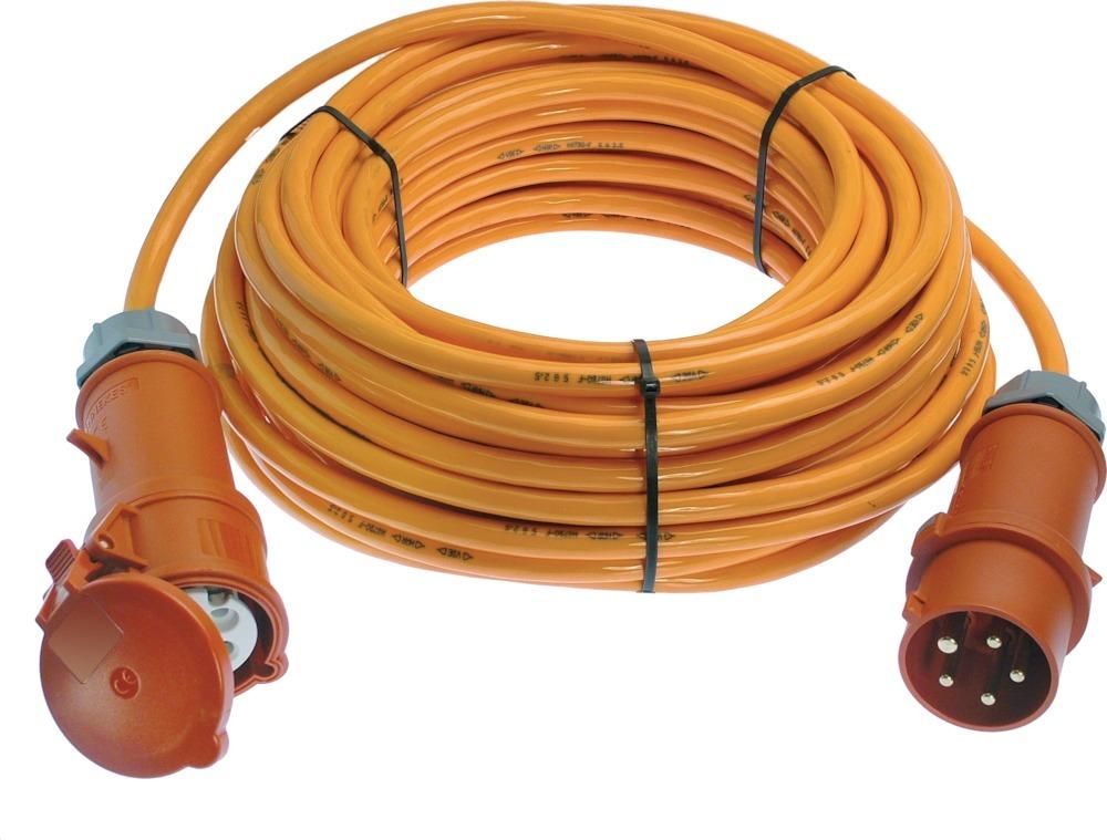 Câble rall. CEE 16A,25m H 07BQ-F5G2,5 orange 400V