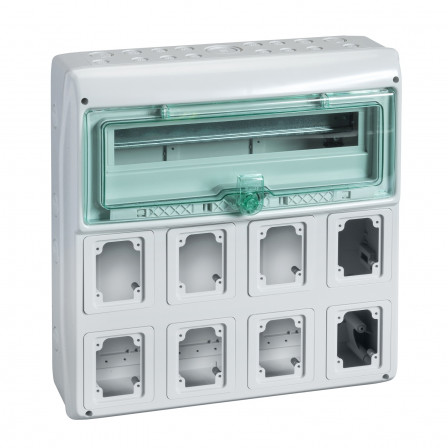 Kaedra - coffret - pour prises - 448 x 460 mm - 19 modules - 8 ouvertures