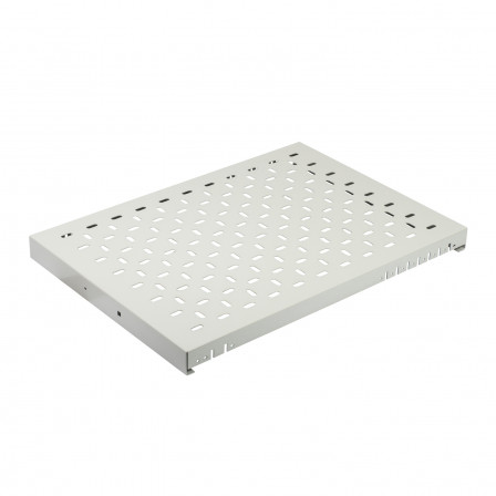 Actassi - plateau fixe perforé 19P - 1U - prof. 600mm - maxi 100kg - RAL 7016