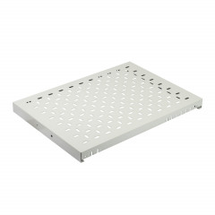 Actassi - plateau fixe perforé 19P - 1U - prof. 600mm - maxi 100kg - RAL 7016