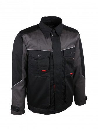 VESTE POLY/COTON NOIR/GRIS S