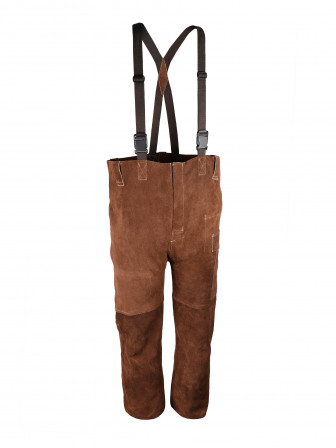 PANTALON CUIR MARRON L/XL