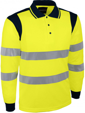 POLO HV JAUNE MANCHE LONG L