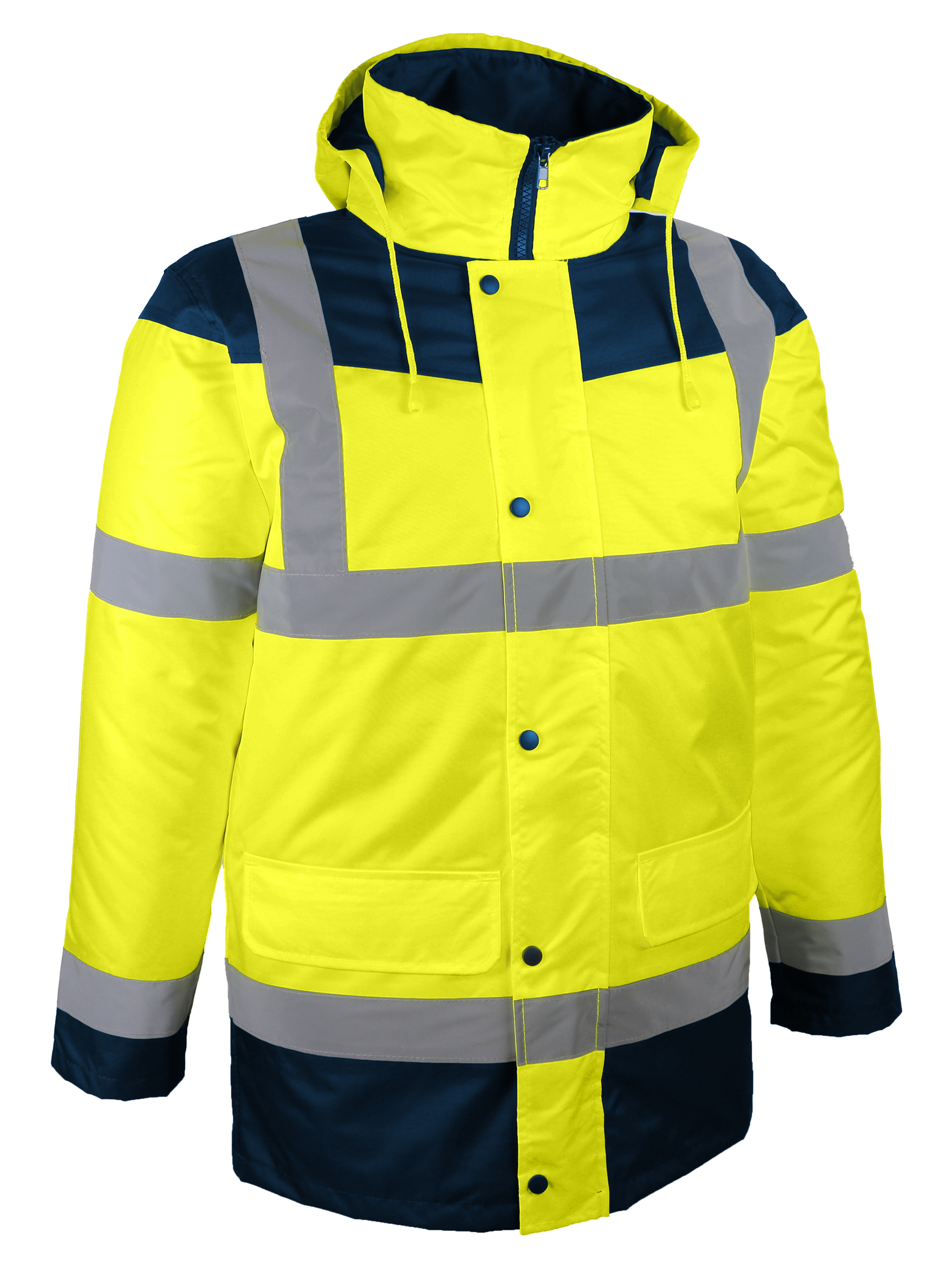 PARKA HV JAUNE ET BLEU T.M
