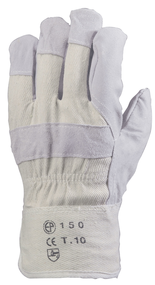 Gants docker EUROSTRONG 150 croute vachette sup.blanc T10