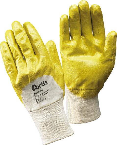 Gants Mechanic,nitrile, jaune,T9FORTIS