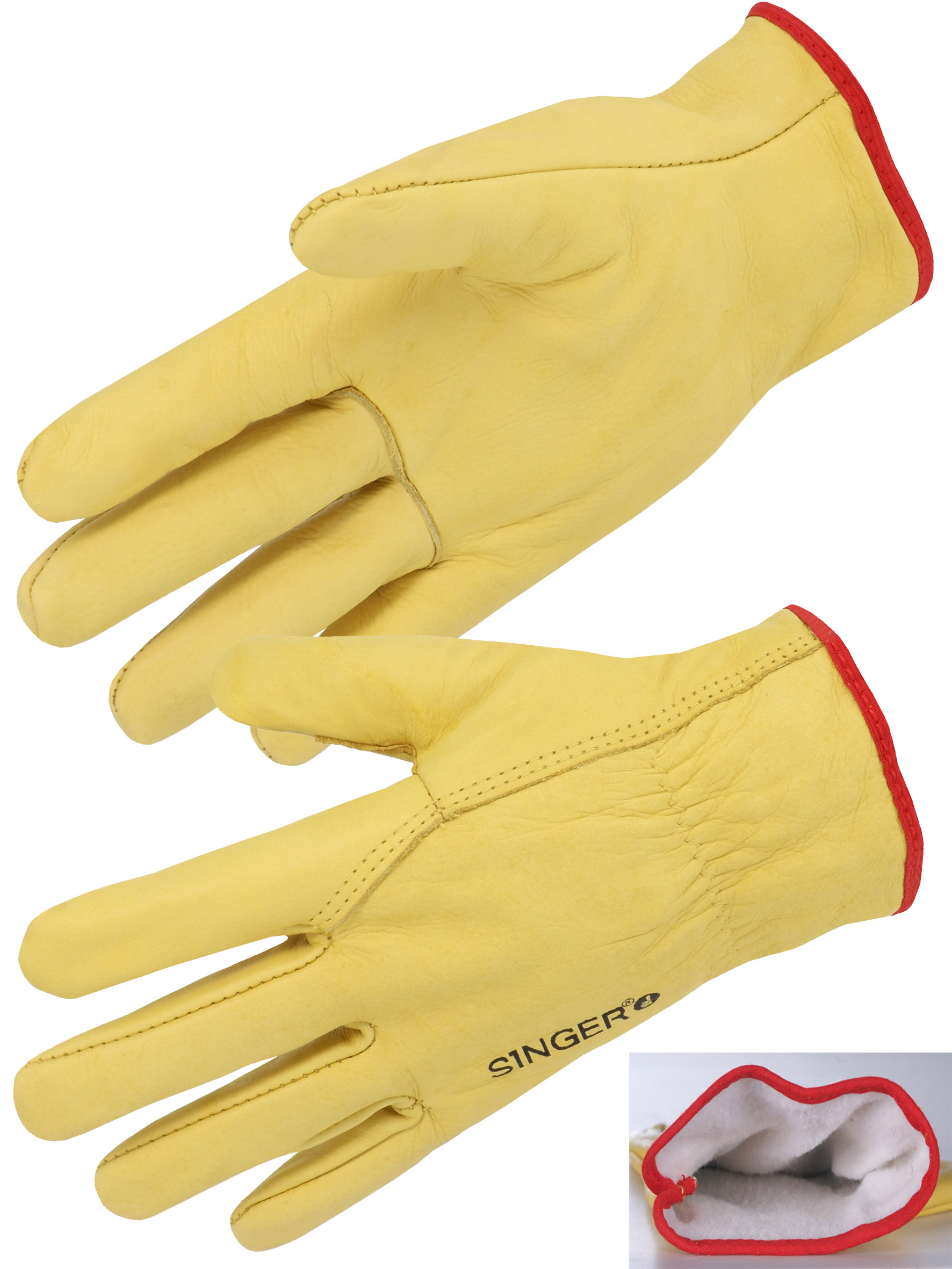 GANTS TT FLEUR JAUNE DOUBLE MOL. T11